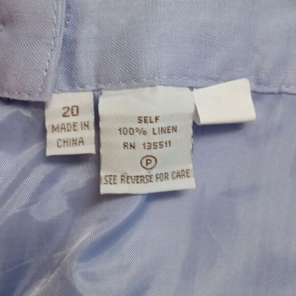 Night Studio Linen vintage ight lilac button down jacket and skirt set  Sz 20 - Picture 11 of 11